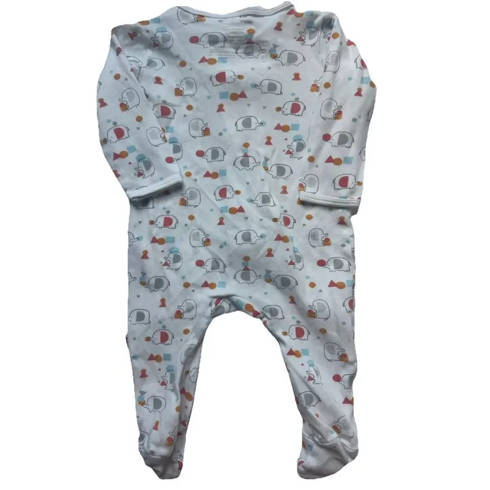 EMC2 Easy Magnetic Close Baby Elephant Footie Sleeper 3-6M Cotton